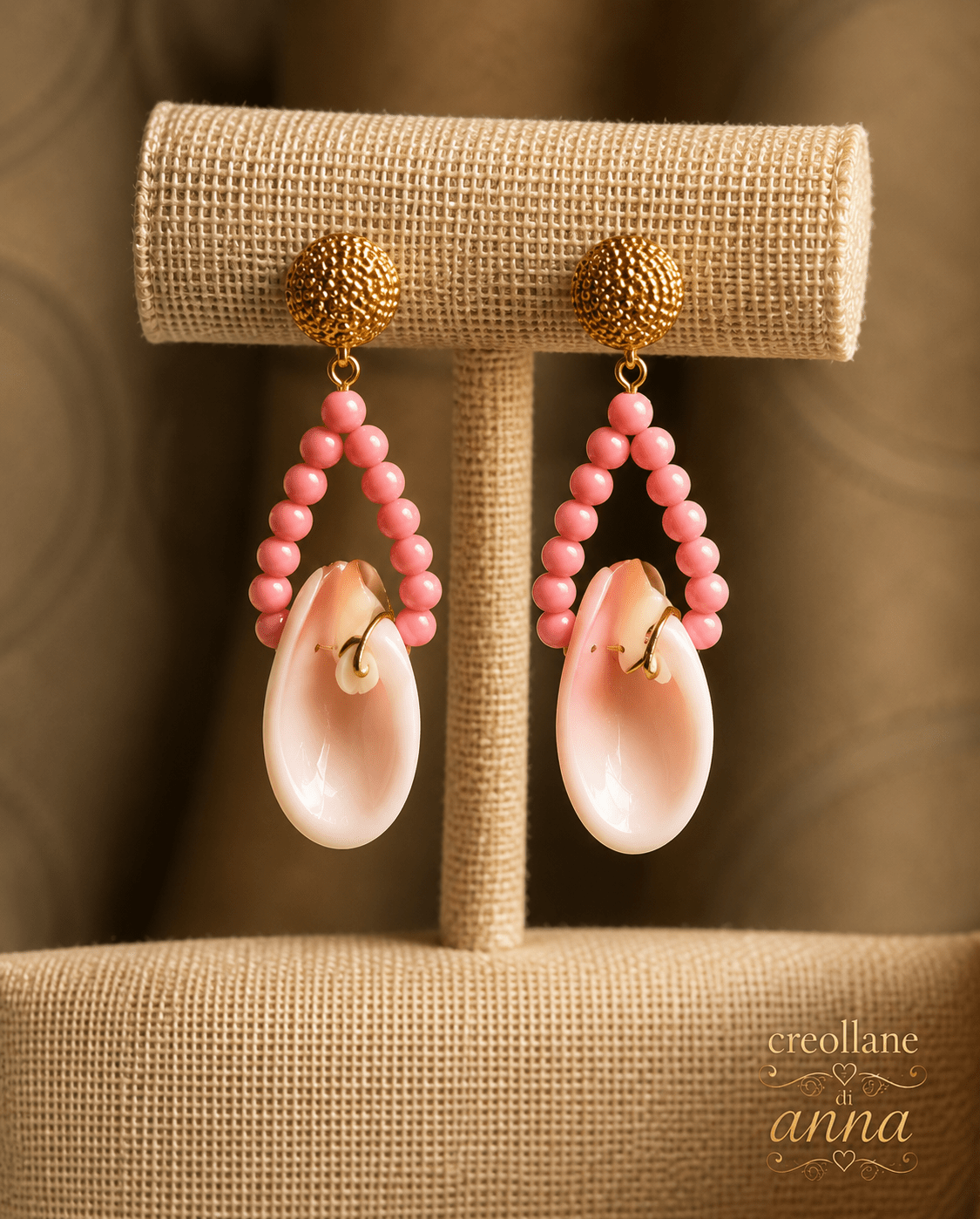 Set Gioielli Set Collana e Orecchini Artigianale Handmade | Perle di Maiorca, Fiore in Conchiglia e Opale Rosa | Made in Italy - Handmade Made in Italy